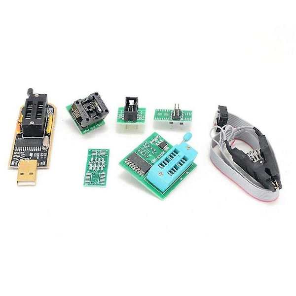 CH341a BIOS USB-programmer SOP8/DIP8 1.8V Adapter 8-pin testklemme-sett, egnet for hovedkort.