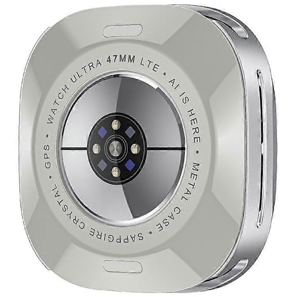 Skyddsfodral för Samsung Galaxy Watch Ultra 47mm, Klockram i aluminiumlegering PC{ee】 Silver White