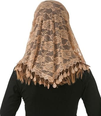 Messing Slør Trekant Mantilla Katedral Hodeplagg Kapellslør Blondeskjerf Latinsk Sjal