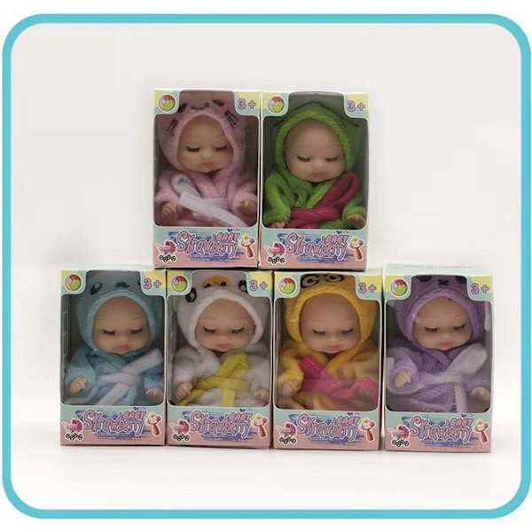 Barnleksaker vinyl reborn docka badrock docka presentförpackning liten docka ståddocka pink 11cm