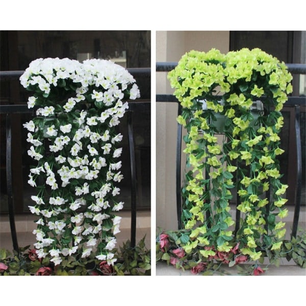 Livfull Konstgjord Hängande Orkidébukett Siden Lång Hängande Buske Blommor Snöre Bröllopsfest Heminredning Blue