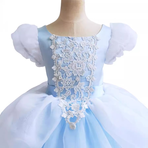 (Højde 120CM) 1 stk. blå prinsessekjole pigekjole udklædning rolleleg fancy Halloween jul