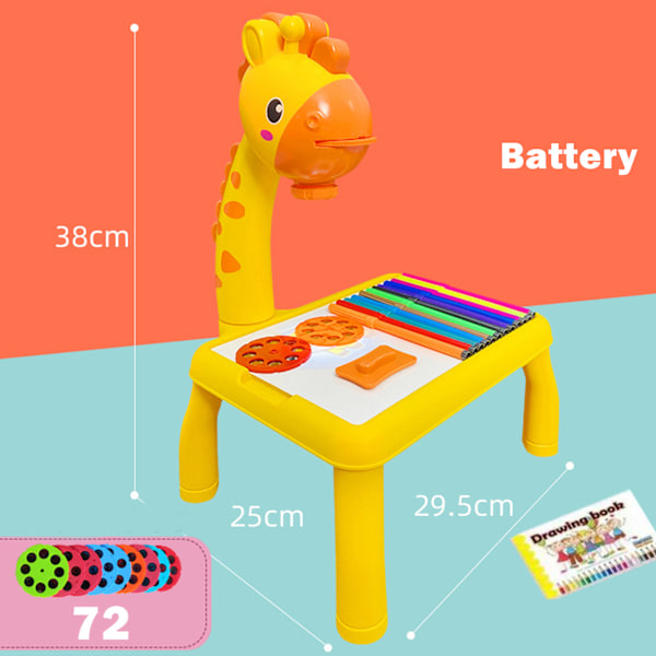 Ritprojektor för barn Raderbar Ritbräda med 72 Mönster Pedagogiska Leksaker 72 Patterns