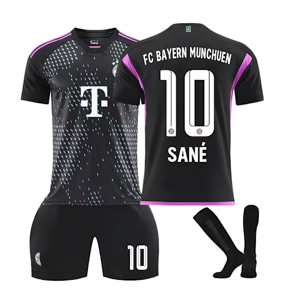 2324 Bayern udebane sort fodboldtrøje ærme til voksne børn - Perfekt NO.10 med sokker NO.10with socks 20