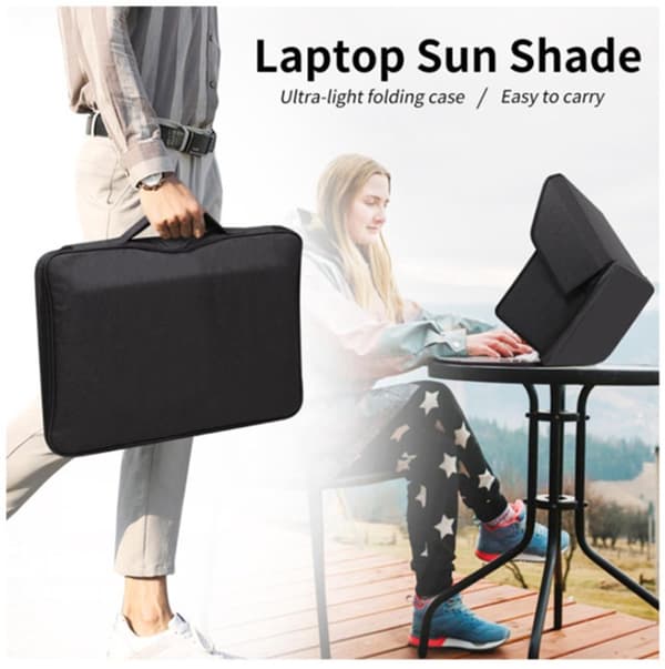 Laptop Privacy Screen - Anti-genskin computerskærmcover - Sammenfoldelig solskærm til 12-14 tommer bærbare computere Sort