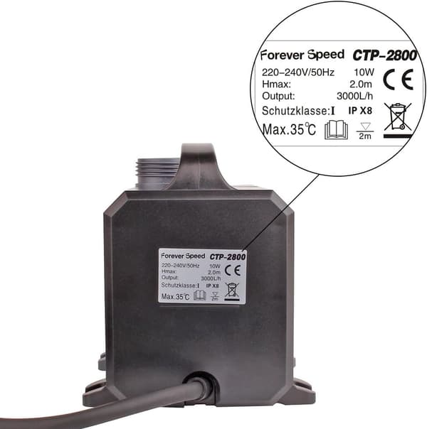 Super Eco Pond Pump, Filter Pump, Low Consumption, Koi Pond Pump, Stream Pump 3000L/H