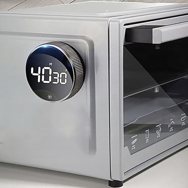 Digital eggtimer med stoppeklokke - Kjøkkentimer - LED svart silver