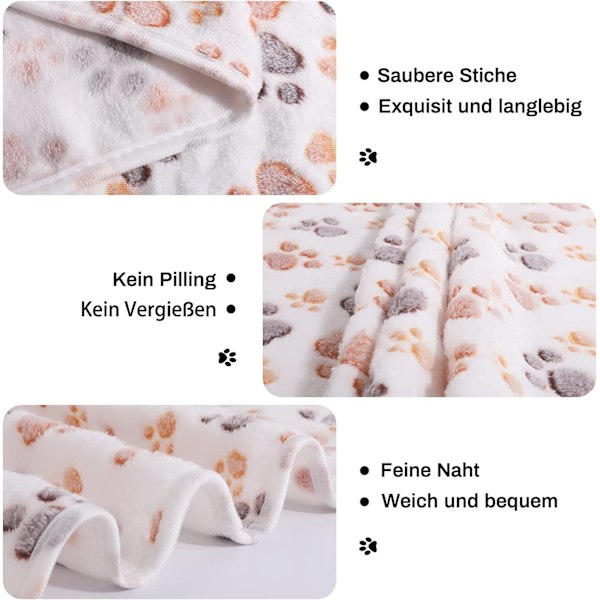 Hundeteppe Katteteppe Vaskbart og Fluffy 3-pakning Mykt Varmt Fleece Dyreteppe for Små og Mellomstore Hunder Katter Dyreteppe Sovematte for Seng Sofa Pote