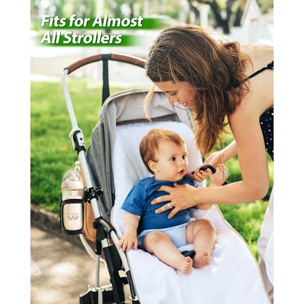 2-pack Universal Stroller Cup Holder - Adjustable Drink and Bottle Holder for Strollers, Walkers, Bikes