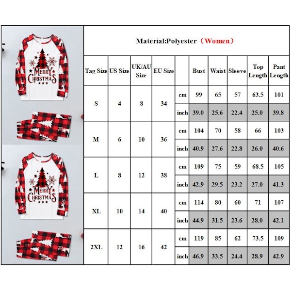 Julpyjamas för Familjen - Kvinnor, Män och Barn - Julkläder - Pyjamas Set - Mamma Section S