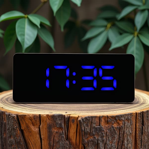 1 st Digital Väckarklocka för Sovrum | Driven, Stor Display, Temperatur- och Timerfunktioner, Justerbar Ljusstyrka, Multi-läge, Idealisk för Kontor, Hem White