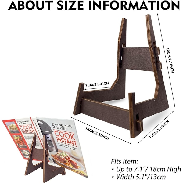 Opskrift Display Stand Bordstander Holder Træ Kogebog Stand Fyrretræ Åben Bog Stand Fyrretræ Kul Bordstander