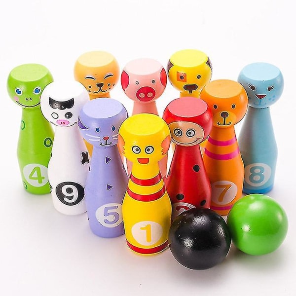 Set, spel med 10 käglor och 2 bollar, interaktiv leksak för barn 3, 4 och 5 år