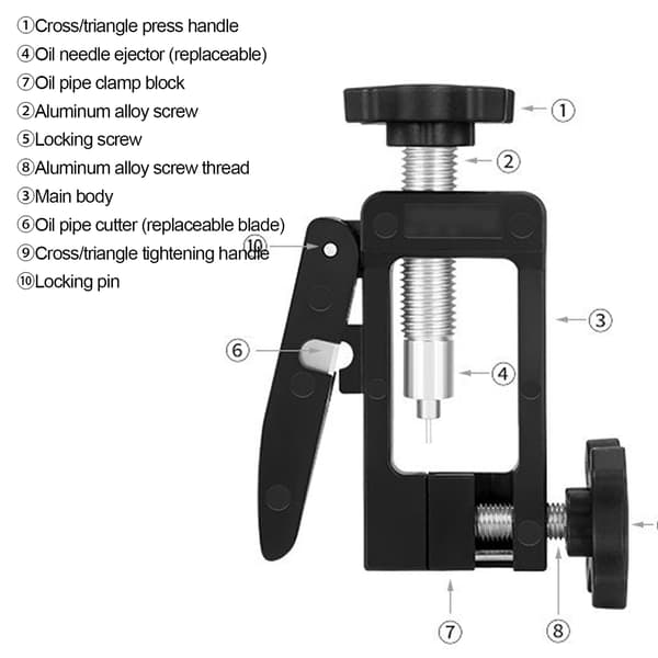 Oil Needle Insertion Tool, High-Quality Nylon Material, Durable Construction with Integrated Hydraulic Hose Cutter, Bicycle Needle Inserter