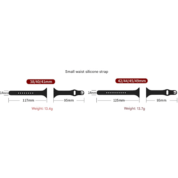 Passer til Apple Watch 38/40/41, 42/44/45/49mm ultratynd moderne silikonerem, slankt armbånd rød[ee] rode 38/40/41mm