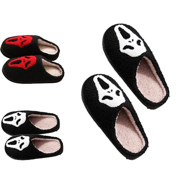 Ghost Face Slippers Græskar Slippers Halloween Slippers HVID 8 hvid white 8