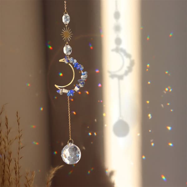 Krystal Solfanger Hængende Lysfanger BLÅ blue