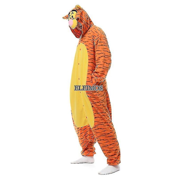 Halloween Onesie Cartoon Tiger Pyjamas för Vuxna Kvinnor Män Djur Kigurumi Pyjamas Hemkläder Jul Cosplay Festdräkt Xxl XL