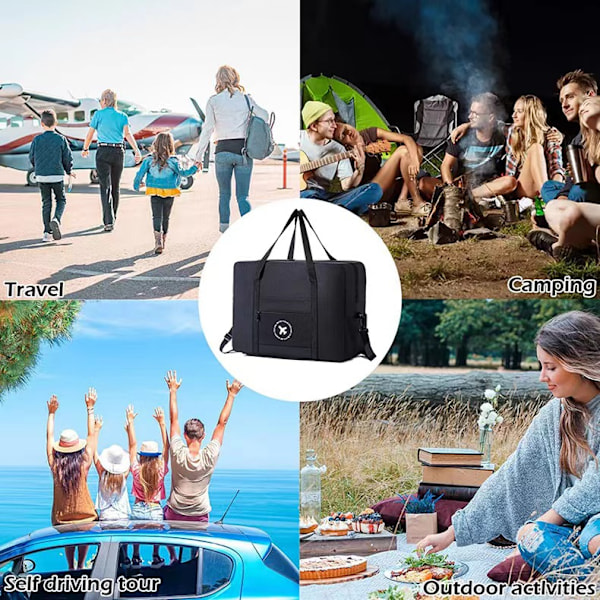 Kabinetaske 40x20x25 cm til Ryanair Godkendt Størrelse Foldbar Taske Rejse Duffel Bagageholder Under Sædet{EE}