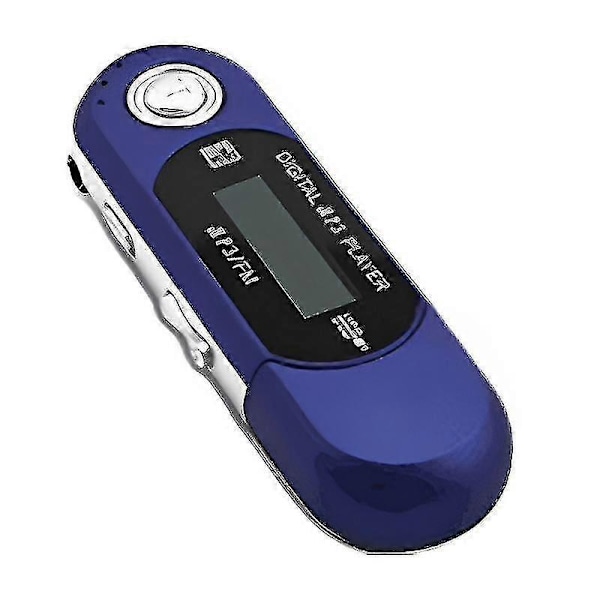 USB MP3-soitin Kannettava musiikkisoitin Digitaalinen LCD-näyttö 4GB Tallennustila FM-radio Monitoiminen MP3-musiikkisoitin USB-tikku Fk Blue