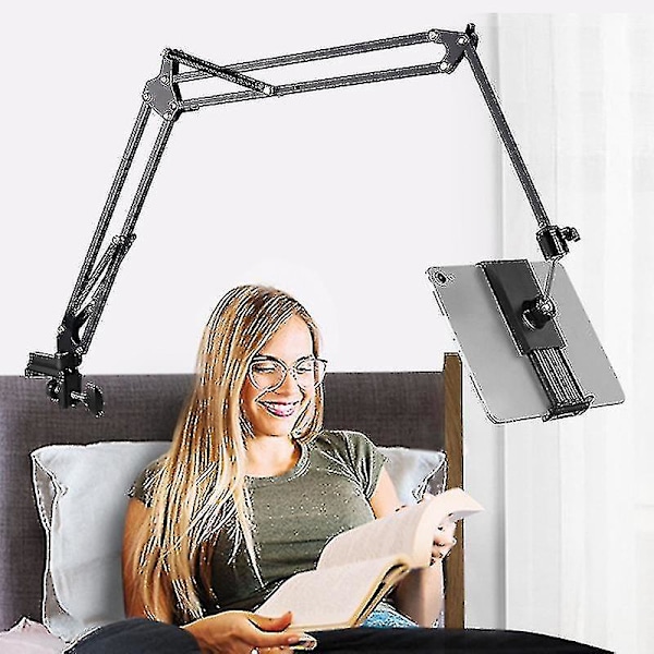 Nettbrettholder for seng, justerbar og sammenleggbar med 360 graders rotasjon for iPhone, iPad, mobiltelefon, nettbrett{EE}