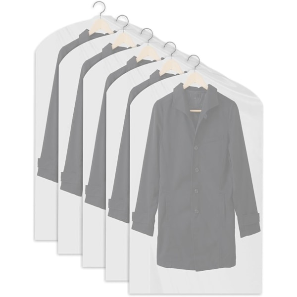 Plastic protection - 5 transparent hanging dustproof garment bags