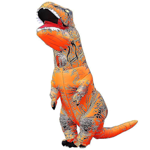 Dinosaur Oppblåsbart Cosplay Kostyme for Barn og Voksne - T-rex Anime Tegneserie Festkjole Kostymer Halloween Kostyme orange