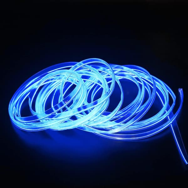 (ee) Car LED interiør lysstripe USB Neon Wire Light Kit 5M/16.5ft Bil dekorasjoner LED lys for bil interiør (Blå)