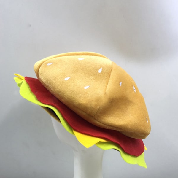 Vuxna Barn Rolig Snabbmat Fancy Hatt Hamburger Cheeseburger Formad Karneval Halloween Jul Party Utklädnad Kostym