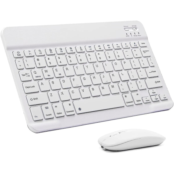 Ultratunt Bluetooth -tangentbord och -mus Combo Uppladdningsbar bärbar trådlös set för Apple Ipad Iphone Ios 13 och uppåt Samsung Tablet