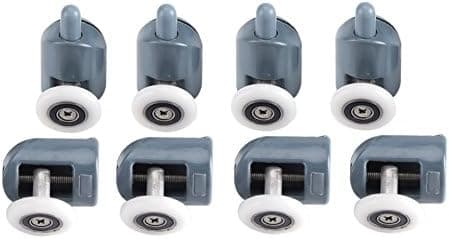 Set med 8 duschdörrsrullar - För duschdörr - 25 mm - Enkelt att installera
