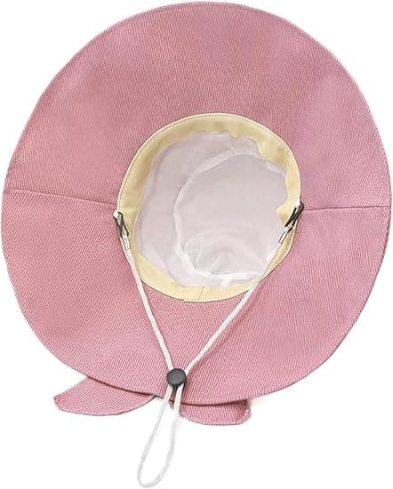 Dame Solhat Bred Skygge Foldbar Spandhat UV Beskyttelse Strandhat Pink Størrelse 58 cm