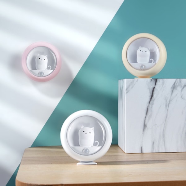 DZ-K610 Natlampe med menneskekropsinduktion, søde kæledyr, soveværelsesatmosfærelys, USB-skabsvæglampe (Pink)