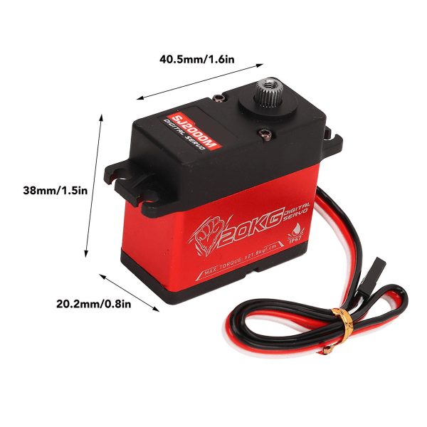 20 kg RC servo med lavt tryk, effektiv, høj præcision, alsidig, vandtæt servo til fastvingemodelbåd intelligent robot