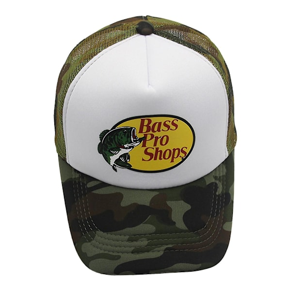 Bass Pro Shop Ulkoiluhattu Trucker Mesh -lippis - Miesten ja naisten, yksi koko sopii kaikille, napsautuskiinnitys - Täydellinen metsästykseen ja kalastukseen - Täydellinen naamiointi Camouflage