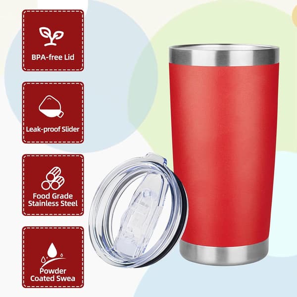 Premium Eristetty Termosmuki 600ml BPA-vapaa 304 Ruostumaton Teräs Punainen
