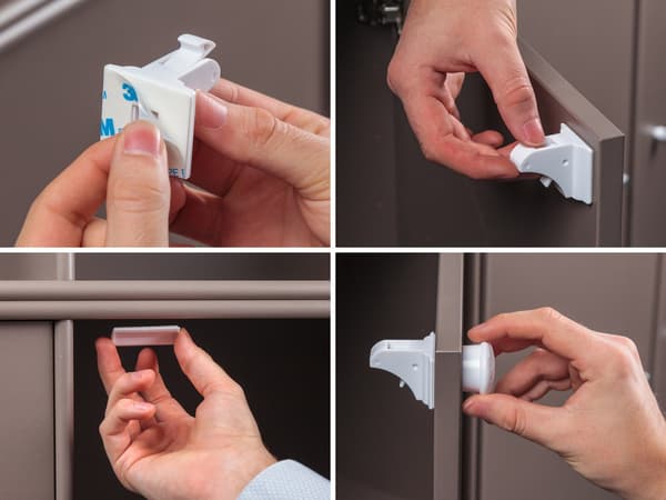 Magnetisk børnesikring 4-pak Whit White one size