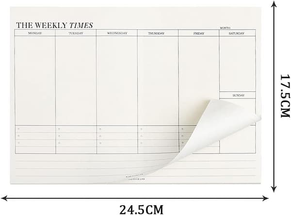 Weekly Planner Pad, 60 Sheets B4 Weekly View Planner Weekly To-Do List Habit Tracker Planner Pad with Tear-Off Organizer