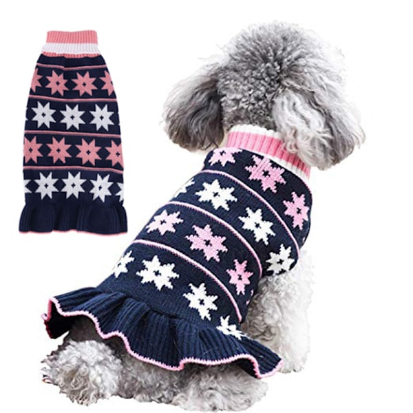 Julehundekatte Tøj Skørt Efterår og Vinter XINGX Varmt Trøje Lille Hund Blå Navy blue L