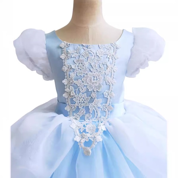 (Højde 120CM) 1 stk. blå prinsessekjole pigekjole udklædning rolleleg fancy Halloween jul