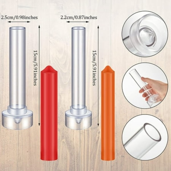2 avsmalnande ljusformar cylinder ljusformar pelarljusformar M{EE}