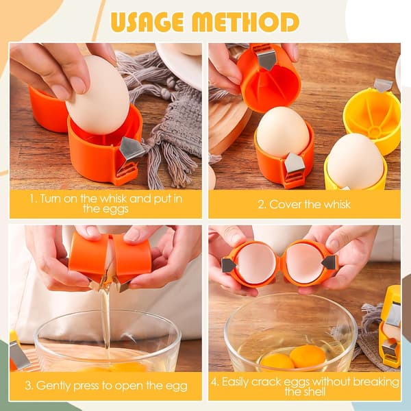 Eggeskallkutter Topper Åpner Verktøy For Rå Egg Multifunksjonell Eggdeler Knekker Sett Med 6 Deler