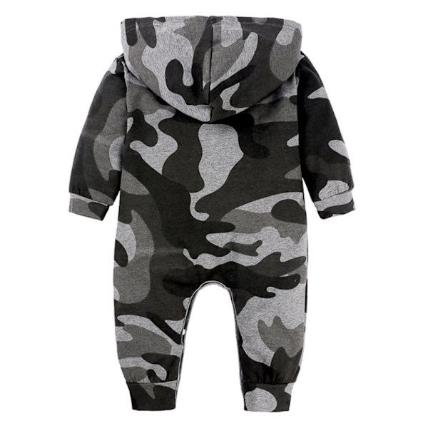 Baby Drenge Pige Sød Romper Hætte Lomme Jumpsuit Tøj Outfit Camouflage Camouflage 70cm