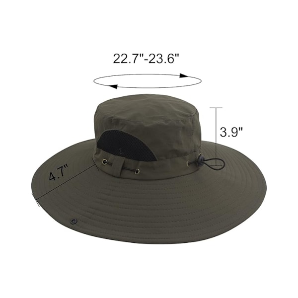 Solhatt Anti-UV UPF 50+ Utomhus Fiskehatt Bred Brim Fiske (Grön){ee} D