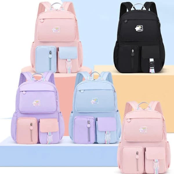 Vanntette skolesekker for barn Blue Pink