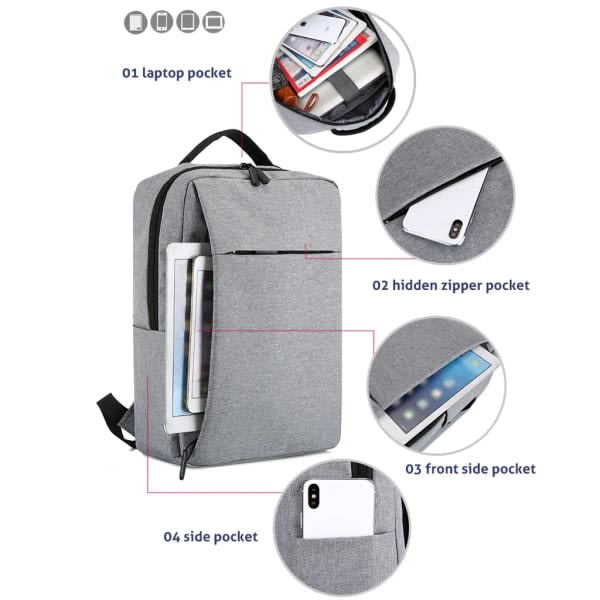 Rejse bærbar rygsæk med USB-opladningsport Slidstærk forretningsrygsæk, stor kapacitet, separat rum, passer til 17 tommer bærbar taske