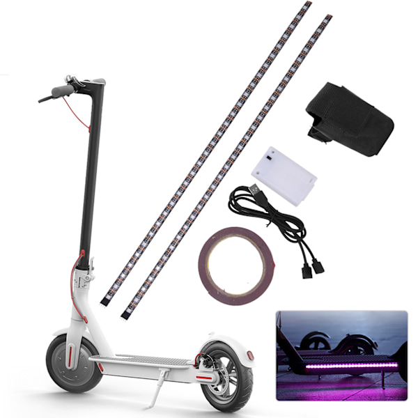 LED-ljusremsa chassi ljusbälte kit konverteringstillbehör för Xiaomi M365 elektrisk scooter scooter chassi ljusbälte