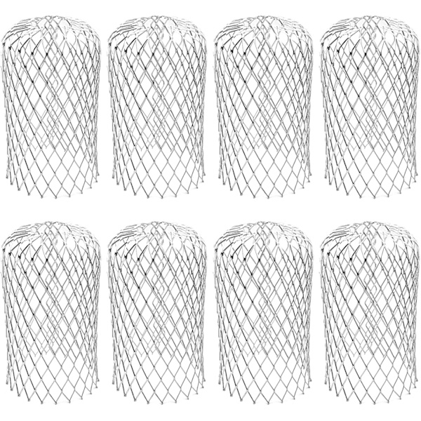 8-pack rännskydd i aluminium, expanderbart filter, sil, metallrännskydd, lövsil, rännsil, stuprörslock, skydd, enkel installation, mossa 8 Pack