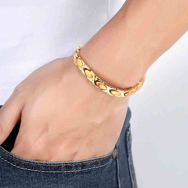 Kvalitetssikring, Elegant Magnetarmbånd med Justerbar Ankelkædefunktion, Overlegent Materiale og Stilrent Kobberarmbåndsdesign For{EE}