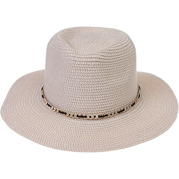 Sommer Stråhat, Bredskygget Sammenfoldelig Dame & Herre, One Size, Strandhat{ee] E pink + beige
